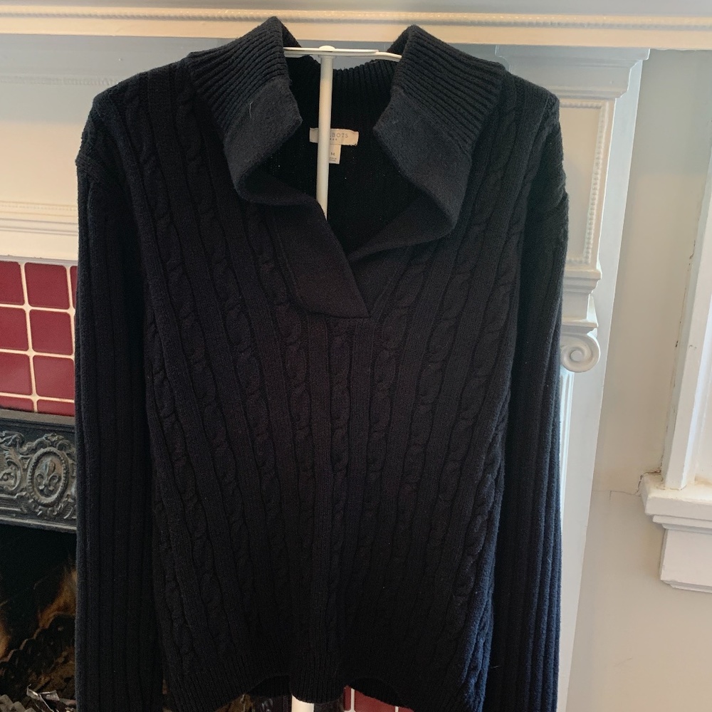 Talbots v neck shawl collar sweater.‎ Worn a few times. Retail 89.50